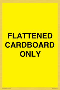 FLATTENED CARDBOARD ONLY